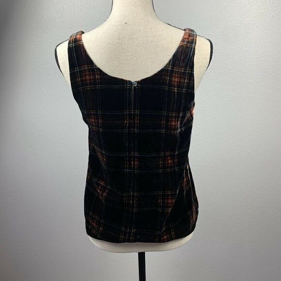 J Crew Sleeveless Blouse Tank Womens 0 Plaid Stewart Velvet K2521 Multi Color - Picture 4 of 5